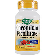 Nature's Way Chromium Picolinate 200mcg - Regulates Blood Sugar Levels, 100 caps