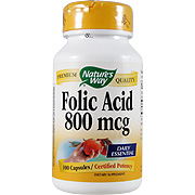 Nature's Way Folic Acid 800 mcg - Helps Repair Tissues, 100 caps