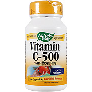 Nature's Way Vit C 500 With Rose Hips - Helps Maintain Good Source of White Blood Cells, 100 caps