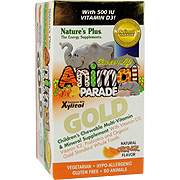 Nature's Plus Animal Parade Gold Orange - with Vitamin D3, Vitamin K2, Probiotics and Organic Gold Standard Whole Foods, 60 ct