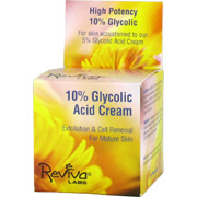 Reviva Labs 10% Glycolic Acid Night Cream - Exfoliation & Cell Renewal for Mature Skin, 1.5 oz