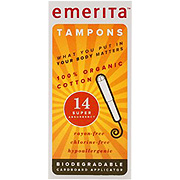 Emerita Organic Cotton Super Tampons - 14 ct