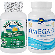 Rejuven Natural Fresh Catch DHA & EPA Nutrition & Overcome Erectile Dysfunction - Rejuven & Fish Oil, 60 tab + 100 ct