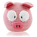 Hand Crocheted Pig Roly Poly Rattle - 