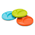 Saucer Edgeless Stayput Divided Plate Blue/Orange, Green/Blue, Orange/Blue