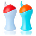 Swig Flip Top Straw Sippy Cup Tall Red/LtPurple & Blue/Orange - 