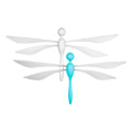 Fli Ceiling Mounted Dragonfly White + Blue - 