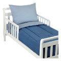 Percale Toddler Bedding Sets Chambray & Stripes - 