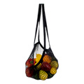 String Bag Long Handle Natural Cotton Black - 