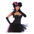 Mini Burlesque Hat-Pink/Black - 