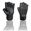 GLOW Ocelot Wrist Wrap Lifting Gloves Black M - 