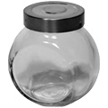 Glass Ball Spice Bottle with Stainless Steel Lid -