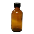 Amber Round Bottle with Cap -