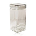 Square Clear Wide-Mouth Jar with Lid - 
