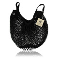 Organic String Bags Black with Tote Handles - 