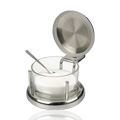 Salt Server W/Spoon Glas & Ss -