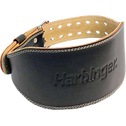 6 inch Padded Leather Belt Black Medium - 