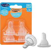 Classic Silicone Nipples Slow Flow Clear - 