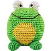 Hand Crocheted Frog Roly Poly Rattle - 