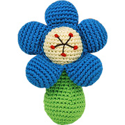 Hand Crocheted Flower Pudgy Rattle - 