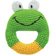 Hand Crocheted Frog Ring Rattle - 