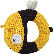 Hand Crocheted Bee Ring Rattle - 