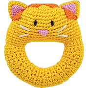 Hand Crocheted Cat Ring Rattle - 