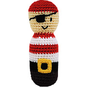 Hand Crocheted Rattle Pirate - 