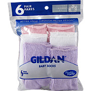 Baby Socks Size 0-6 Months Pink, White & Purple - 