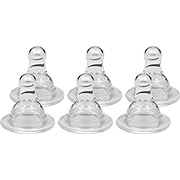 Gerber first essentials nipple 6pk, fast flow, silicone - 