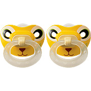 Animal faces orthodontic pacifier sz2, 2pk, silicone  - 