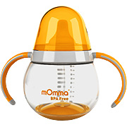 mOmma Spill Proof Cup w/ Dual Handles Orange - 