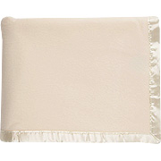 Fleece 35"" x 45"" Blanket with Satin Trim Ecru - 