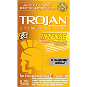 Trojan Intense Ribbed Condoms with Ultrasmooth Premium Lubricant - 