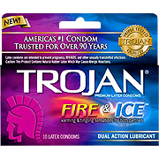 Trojan Fire & Ice Lubricated Latex Condoms - 