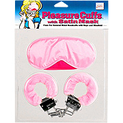 Pleasure Cuffs W/ Satin Mask Pink - 