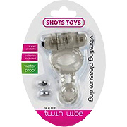 Shots Toys Super Twin Vibe Transparent - 