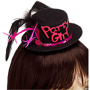 Party Girl Mini Hat Hair Clip-Black - 