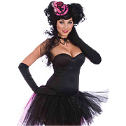 Mini Burlesque Hat-Pink/Black - 