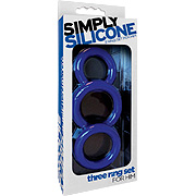 Simply Silicone C Ring Trio Midnight Blue - 
