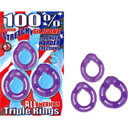All American Triple Rings Clear/Purple - 