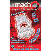 Macho Crystal Coll Double Ring Clear - 