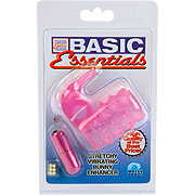 Basic Essentials Stretchy Vibrating Bunny Enhancer - 