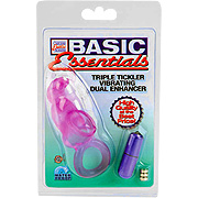 Basic Essentials Triple Tickler Vibraiting Dual Enhancer - 