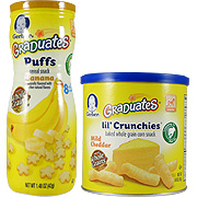 Gerber Graduates Lil Crunchies Mild Cheddar + Puffs Banana - 