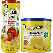 Gerber Graduates Lil Crunchies Mild Cheddar + Puffs Strawberry Apple - 