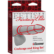 FF Elite Cockcage & Ring Set Red - 