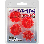 Basic Essentials Cockrings Red - 