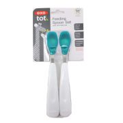 Feeding Spoon Set with Soft Silicone  Teal - 