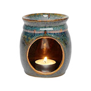 Teal Blue Rust Candle Lamp - 